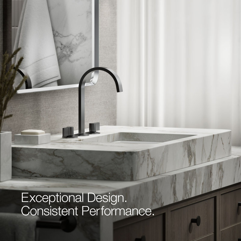 Components™ Bathroom Sink Spout with Ribbon Design, Matte Black