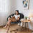 ​​300Lb Capacity Folding Saucer Chair 33" Round Metal Frame Synthetic Fur​​ Lounge Chair X-Base 6.5" Fold Depth-1666506337