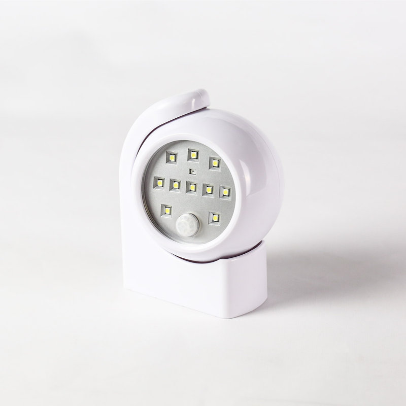 Outdoor Battery Operated White Security Light with PIR Sensor, White
