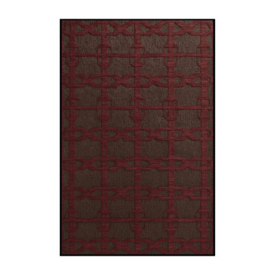 Machine Washable Trellis Black Area Rug