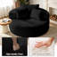 Fauteuil lounge rond surdimensionné de 140 cm en velours côtelé, canapé sans structure avec coussin, aucun assemblage requis - Noir-129762222