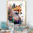 Toile avec cadre flottant or