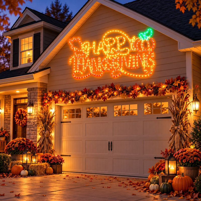 Weather Resistant Aluminum Hanging Thanksgiving Outdoor Lights