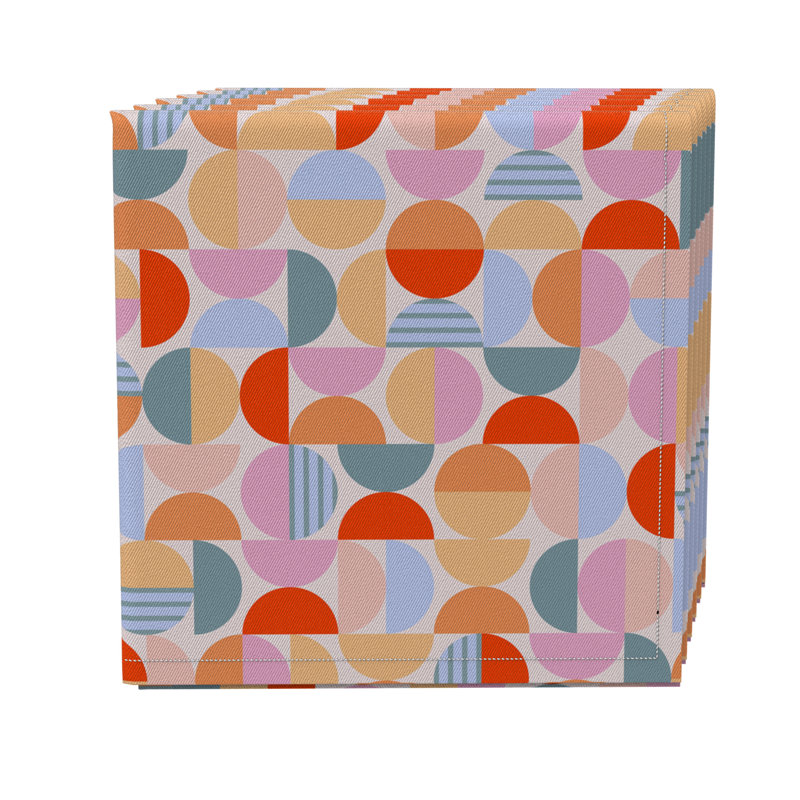 Cotton Twill Geometric Square Napkin