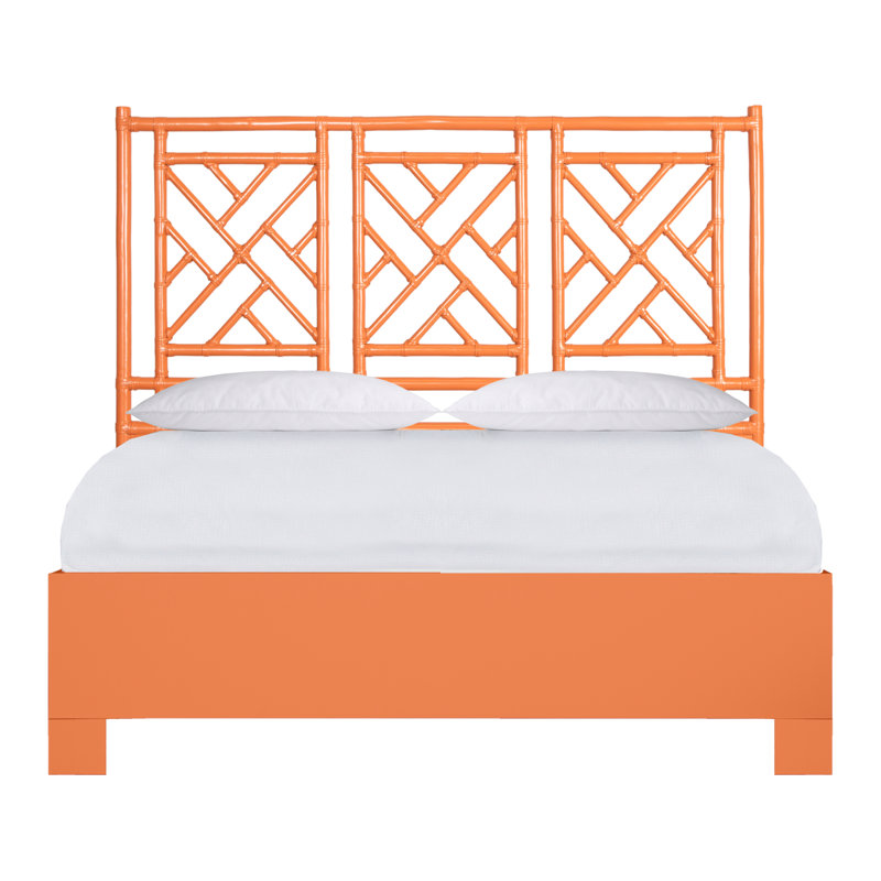 Chippendale Open-Frame Bed, Queen, Citrus Orange