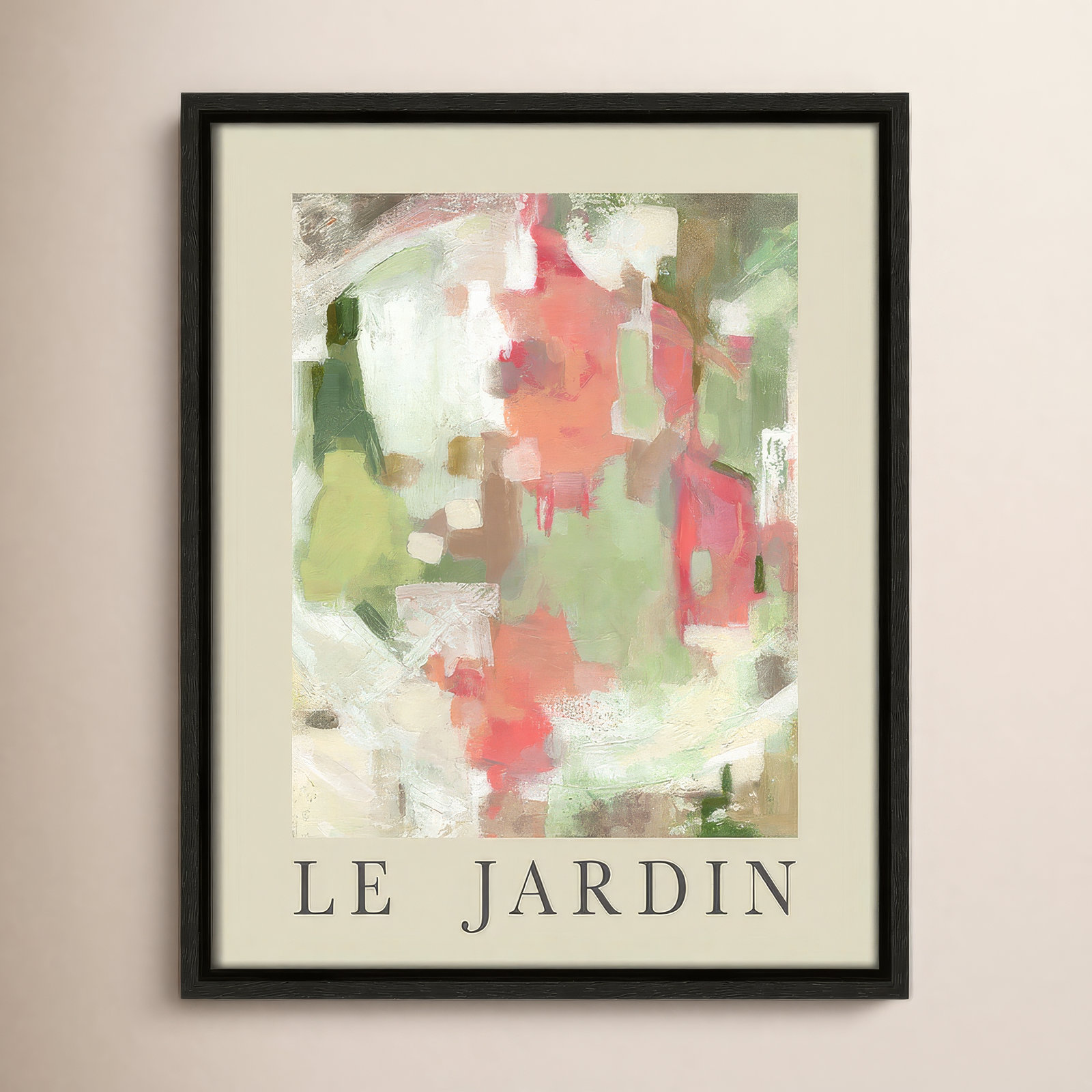 Botanical Poster Collection " Le Jardin " by Carol Robinson, Espresso Floater Frame, No, 15.5" H x 12.5" W x 2" D