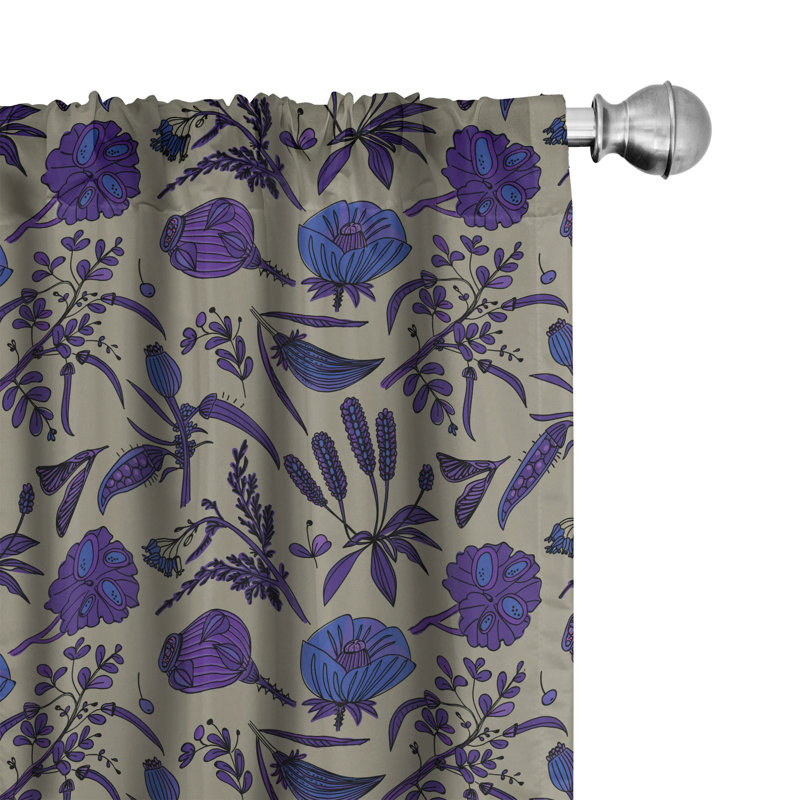 Paire de rideaux semi-transparents avec passe-tringle, 28 po x 95 po