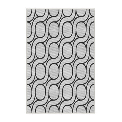 Tapis gris/noir tissé à la machine