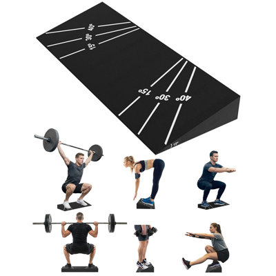 15° Squat   Block – Heel Elevated Slant Board for Squats. Knees over Toes. Weightlifting & Mobility – Non-Slip. 1000lb Capacity – Home Gym Essential