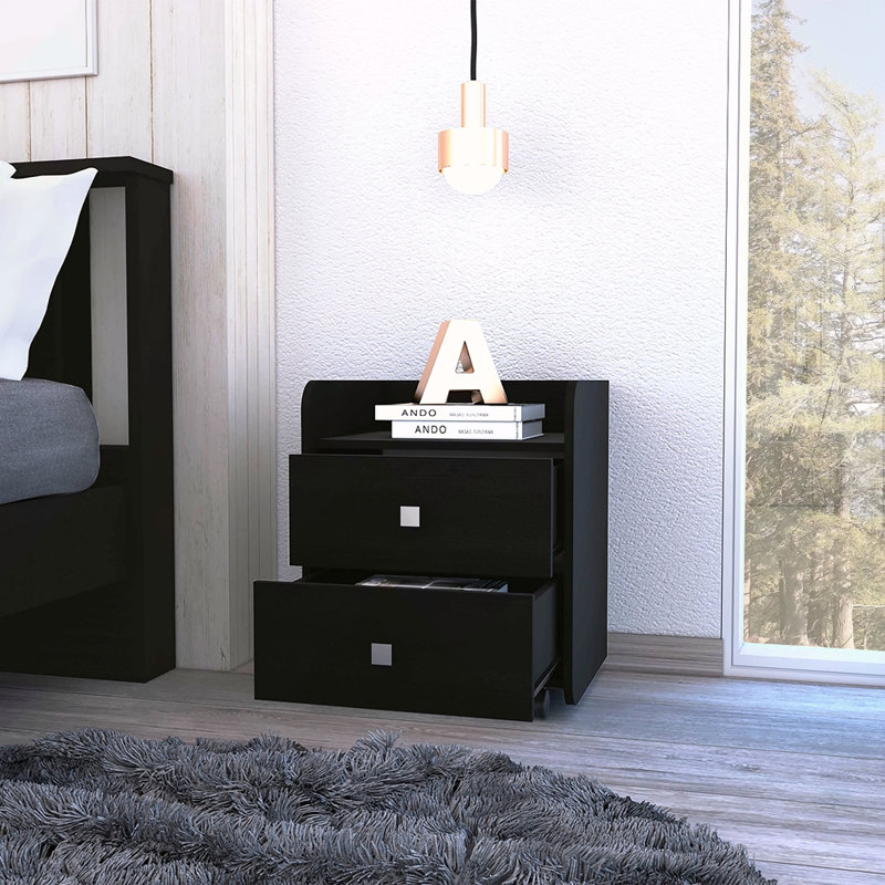1-Shelf 2-Drawer Nightstand Wengue