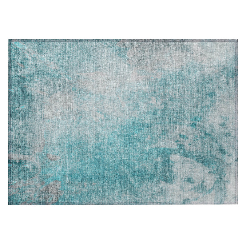 Tapis extérieur lavable antidérapant 2 pi x 3 pi bleu sarcelle