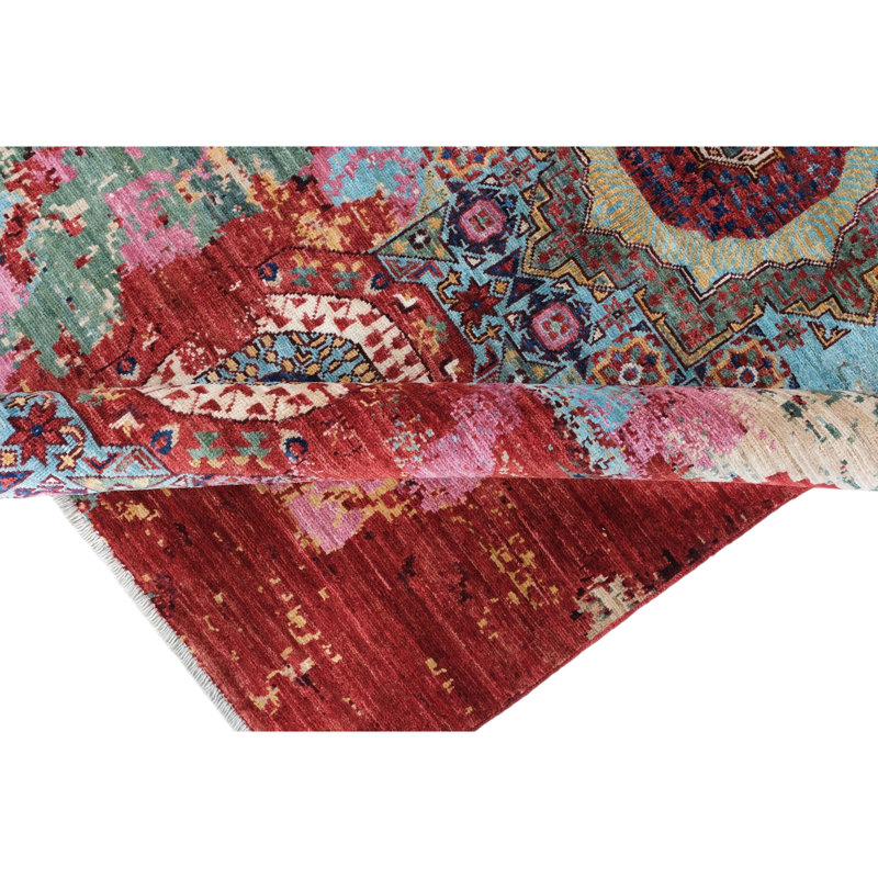 High-Quality Hand-Knotted Pink And Red Area Rug