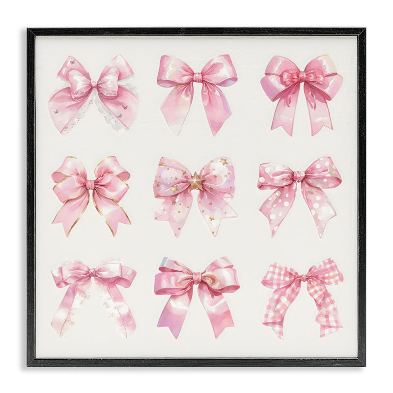 Giclée encadrée Ribbon Bow Styles Grouping, conception par Creative Studio, Giclée encadrée noir minuit, H 12 po x l 12 po
