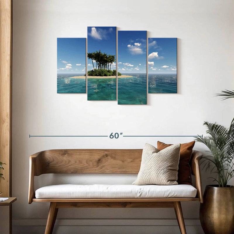 Petite île tropicale Gillard, H 27 po x l 43 po
