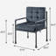 Fauteuil d'appoint à dossier coussiné gris et gris sable