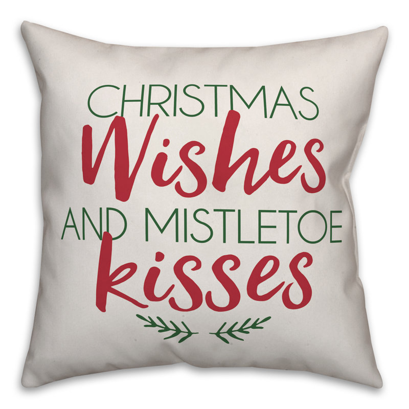  Coussin Christmas Wishes and Mistletoe Kisses