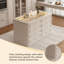 Vitrine à bijoux 62,99 po beige avec compartiments de rangement de style tiroir