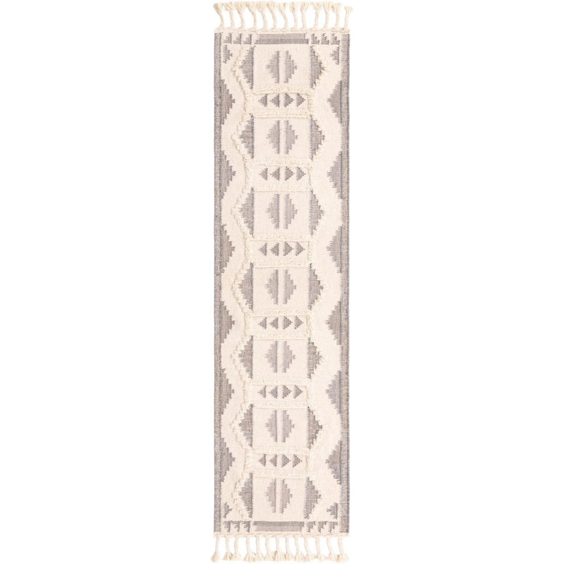 Tapis contemporain Allivia couleur pierre, Tapis de couloir 2 pi 7 po x 10 pi
