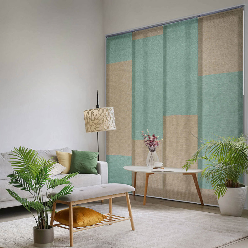 Sharmaine Traditionally-Woven Semi-Sheer Blue Vertical Blind