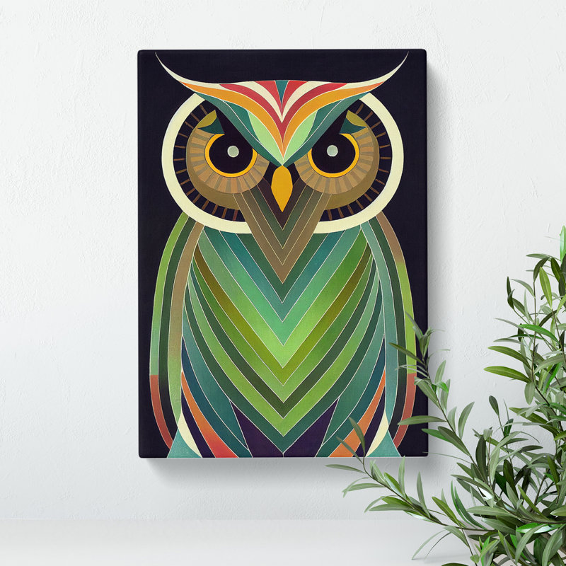 Unique Owl No.7 - Wrapped Canvas, 76cm H x 50cm W x 3cm D