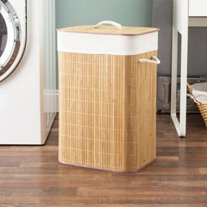 Folding Bamboo Laundry Hamper