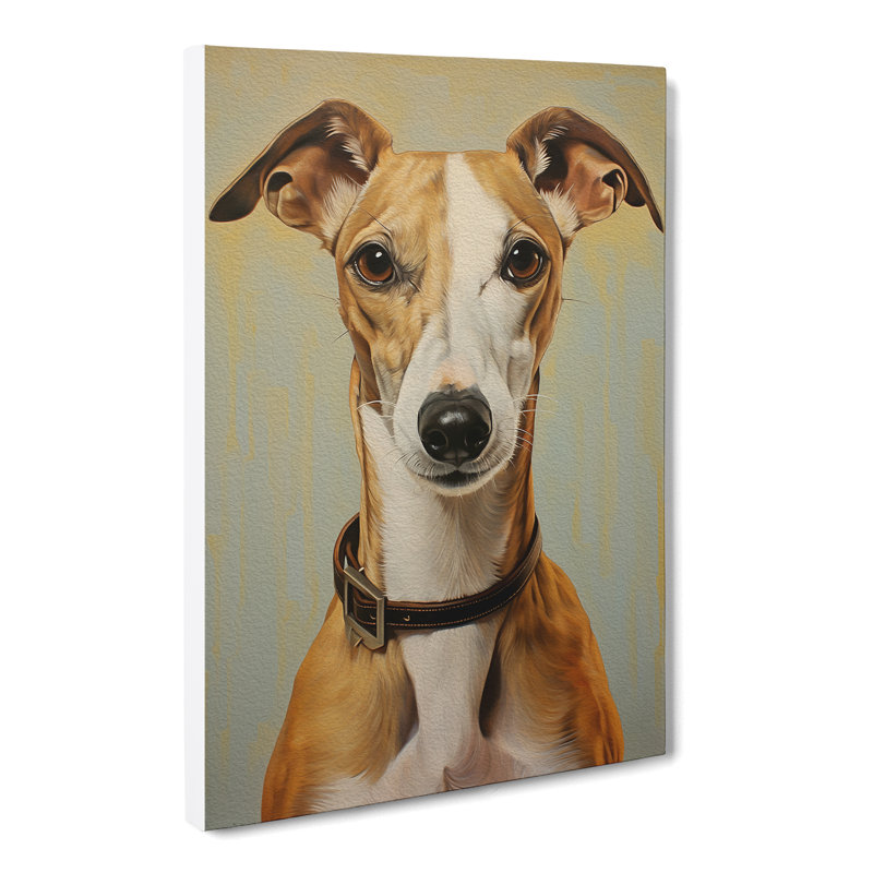 Whippet Realism No.2 - No Frame Print, 50cm H x 35cm W x 3cm D