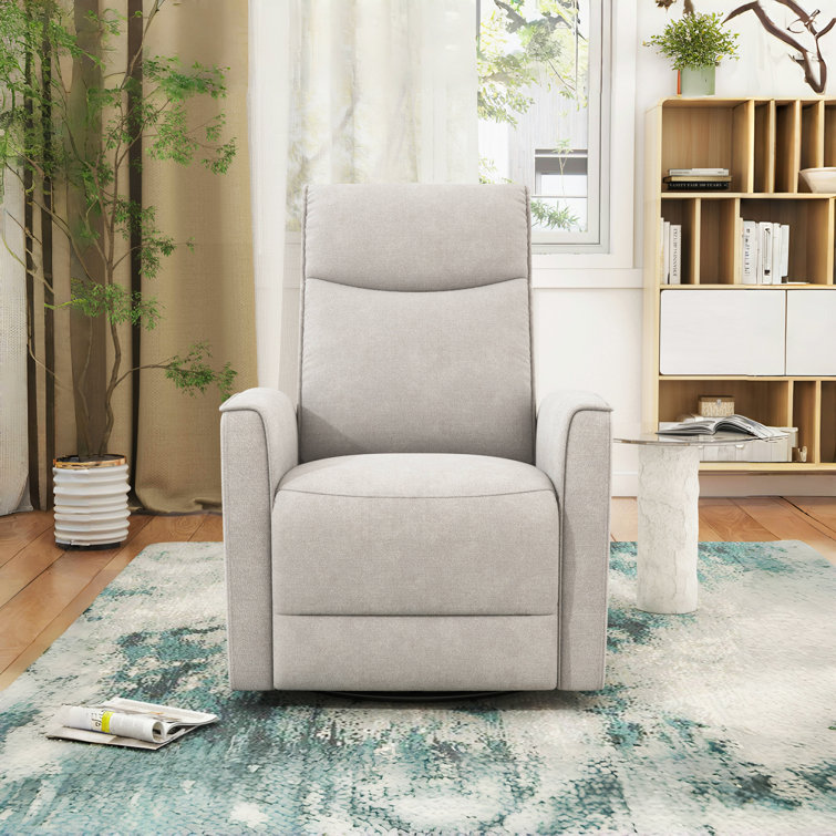 Dickie 29'' Wide Modern and Soft Touch Fabric Swivel and Rocker Power Recliner Chair with USB Port