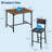 Dining Table Set for 4 – 5-Piece Counter Height Table with 4 Upholstered Bar Stools, Footrest & Corner Protector for Kitchen, Apartment-891730584-891730587