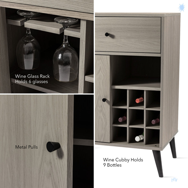 Armoire à vin d'appoint en gris