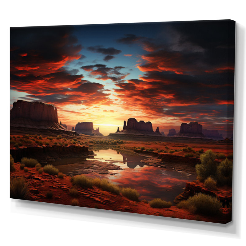 Native Art Ancestral Landscape II, reproduction d'art sur toile, H 12 po x l 20 po x P 1 po, Toile tendue