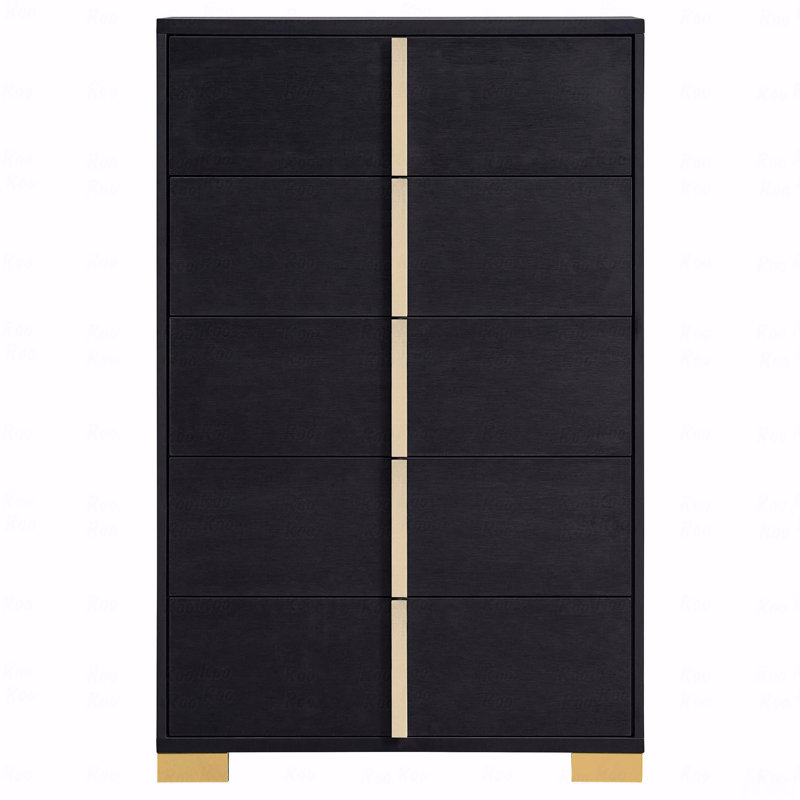 Commode 5 tiroirs, Noir