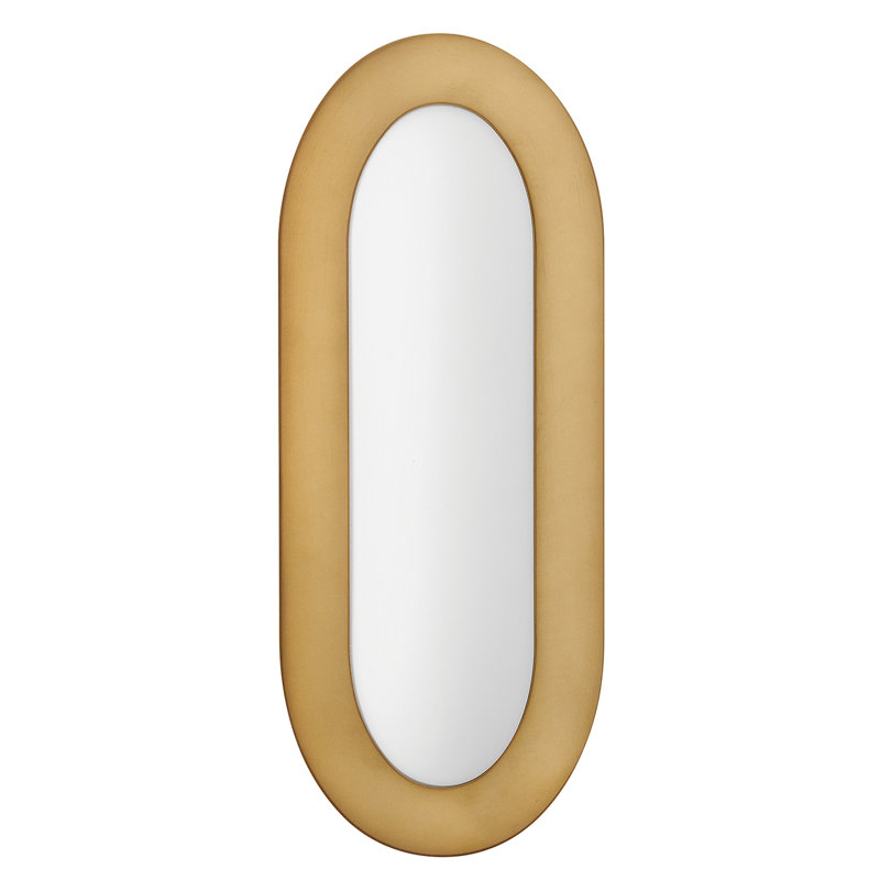 Heritage Brass Midcentury LED Vanity Light with Opal Glass Shade