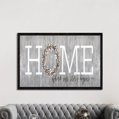 Home - Where Our Story Begins by Marla Rae - Print on Canvas