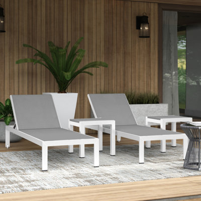 Ensemble de chaises longues inclinables 76 po 4 pièces Aynura
