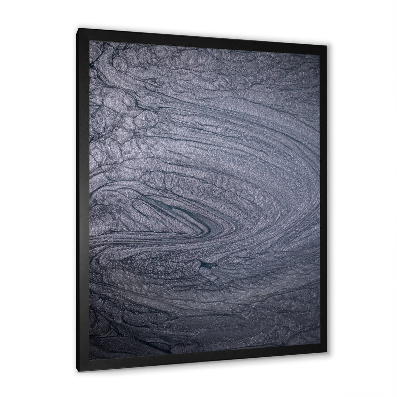 Art mural sur toile luxueux gris fluide et moderne III, Cadre noir, H 12 po x l 20 po x P 1 po