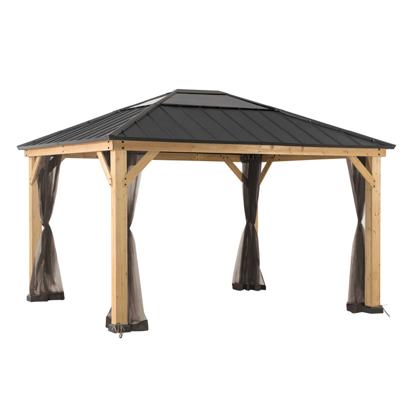 Net for cedar wood gazebo 336cm x 394cm, Kalossi, 220cm H x 399cm W x 156.89cm D