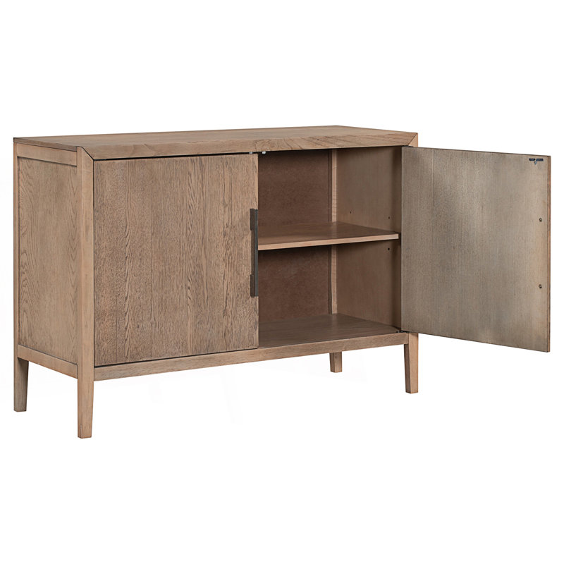 Armoire de rangement, armoire avec 2 poignées en métal et 2 portes, Beige