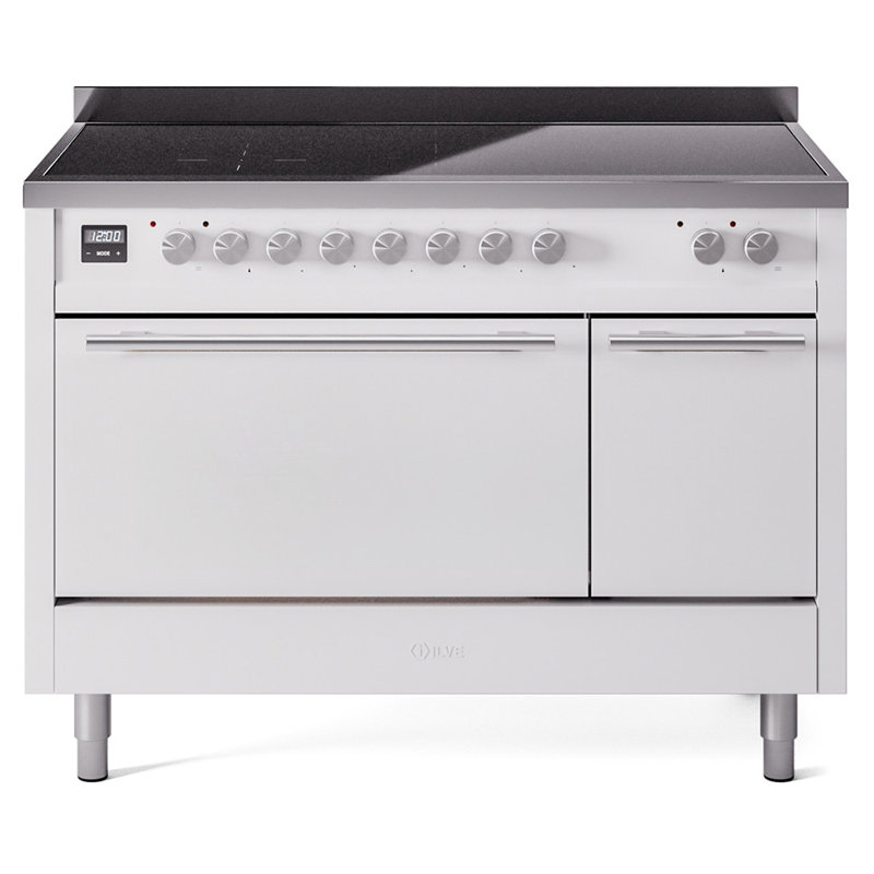 ILVE Professional Plus II 48 in Induction Range, 6 Induction Element (Solid Door), White