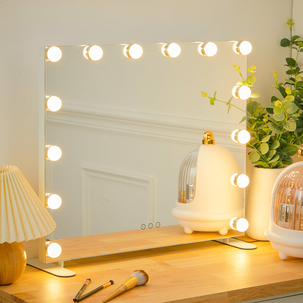 Manteca Lighted Framed Freestanding Make up Mirror