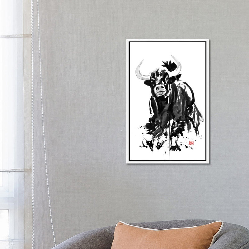 Buffalo by Péchane - Print on Canvas, White Framed, 66.04 cm H x 45.72 cm W