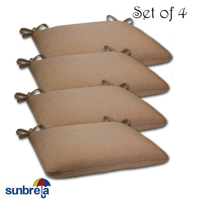 Outdoor 2'' Dining Chair Cushion, Sailcloth Suntan, 2"H x 20"W x 18"D