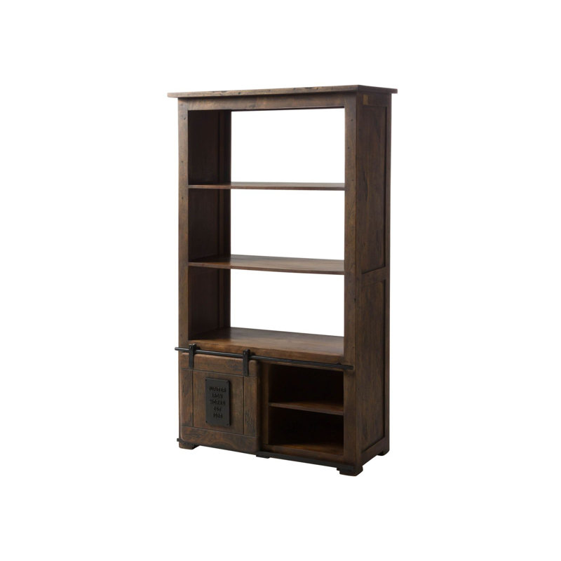 Railway 1750cm H x 100cm W Solid Wood Standard Bookcase, Brown, white and pink