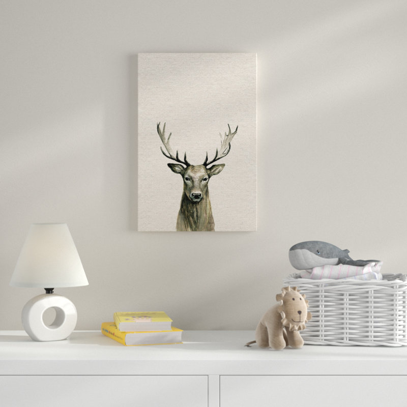 'Staring Buck II' Print on Wrapped Canvas, 30" H x 20" W x 1.5" D