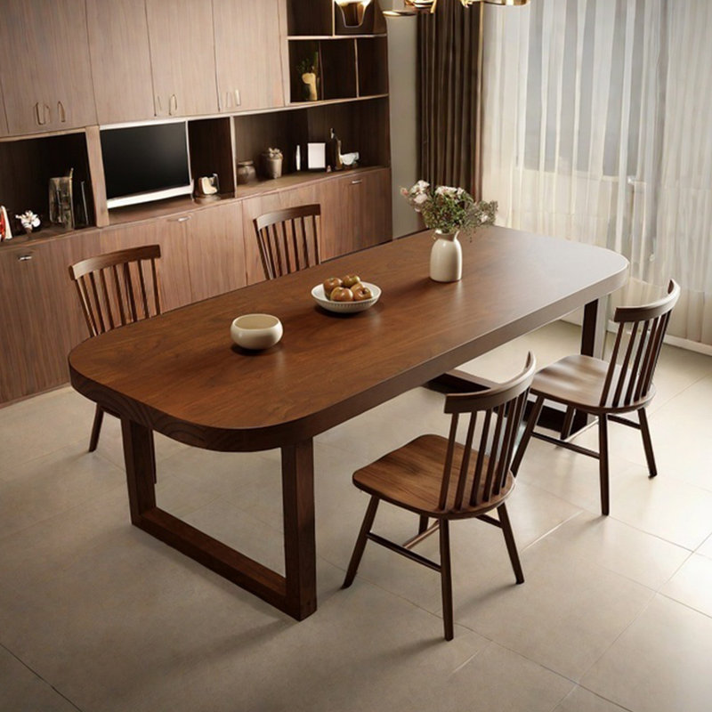 Table de salle à manger rectangulaire en bois massif, H 29,53 po x L 62,99 po x l 27,56 po