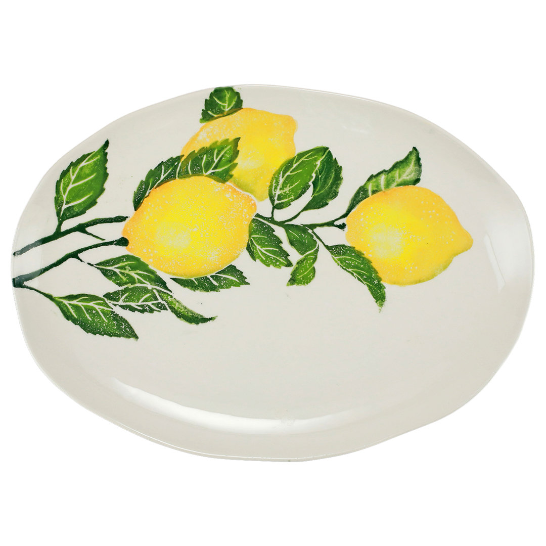 VIETRI Limoni Terra Bianca Platter VIETRI