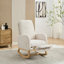 Fauteuil à bascule avec pieds en bois d'hévéa pour le salon-946505880