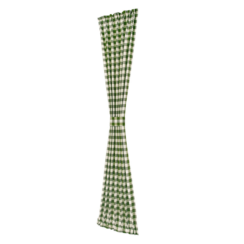 Anthelme Semi Sheer French Door Curtain Single Panel, Sage, 25" W x 72" L