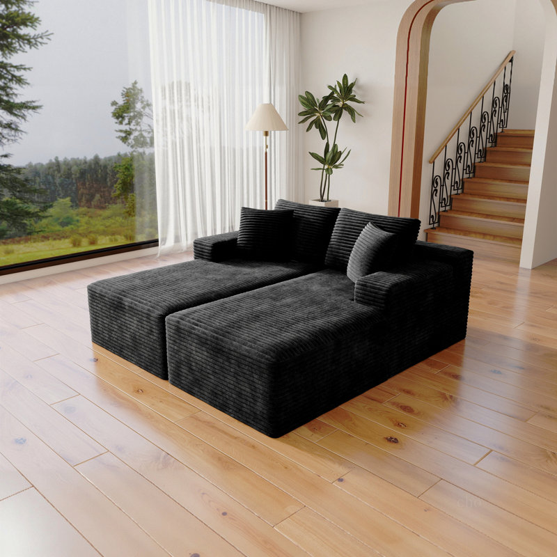 Siège de canapé modulaire 70,8 x 68,9 po, canapé rembourré comprimé pour salon, chambre à coucher, appartement, aucun assemblage requis, combinaison libre de 2 pièces, tissu en velours côtelé moelleux