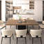 Table de salle à manger extensible de style bois vieilli, 160 - 200 cm, noire, pouvant accueillir 6 à 10 personnes, table au look élégant, pouvant accueillir
