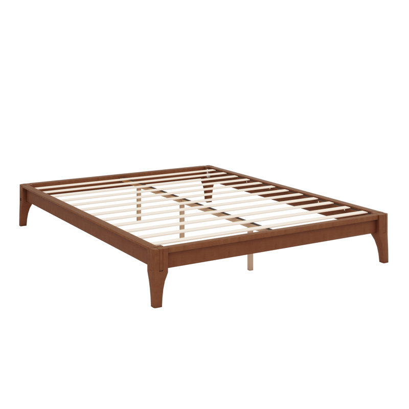 Solid Dry Bamboo Wood Platform Bed, Brown